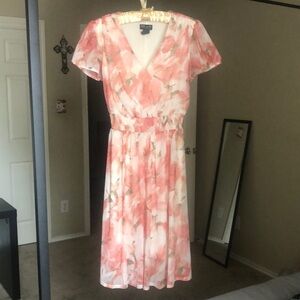 Kate and Lily Floral Pink, White Dress